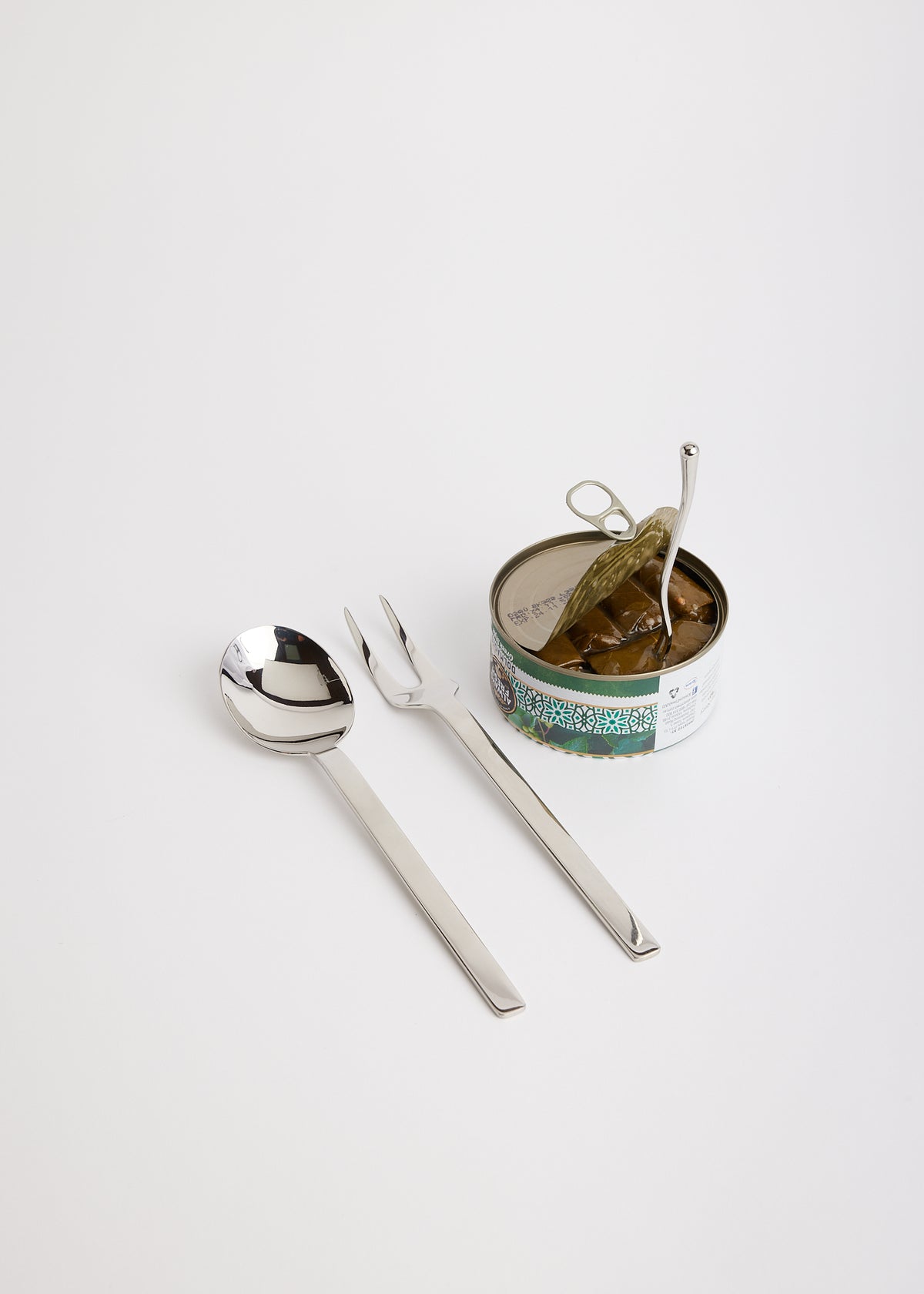 Mirrored Serving Spoon and Fork  - Silver