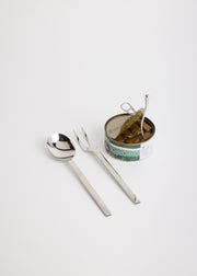 Mirrored Serving Spoon and Fork  - Silver