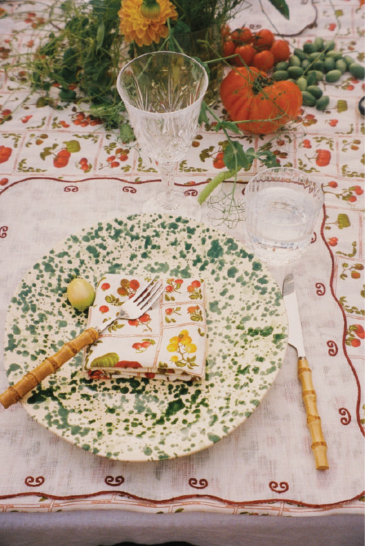 Splatter Side Plate - Pesto Green