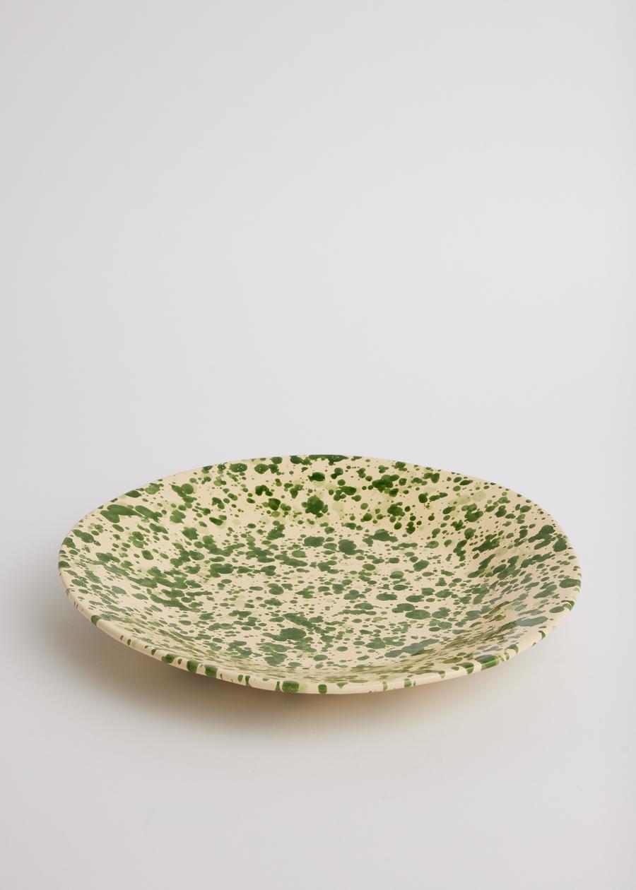 Splatter Dinner Plate - Pesto Green